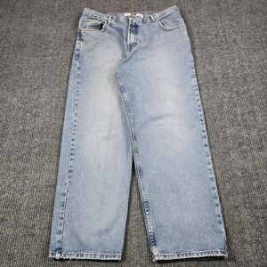 Vintage Calvin Klein Jeans Men 38x30 Sandblast All Over Light Wash Loose Fit Y2K